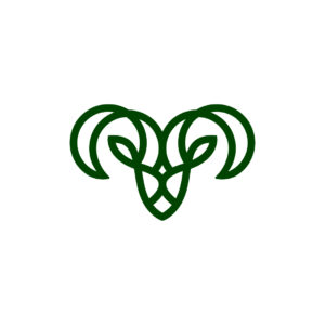 Green Goat Ram Logo Goat Head Logo