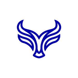 Bull Head Logo Blue Bull Logo