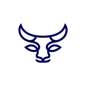 Blue Bull Head Logo Bull Logo