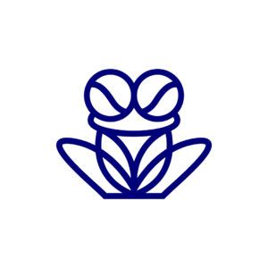 Cute Blue Frog Logo