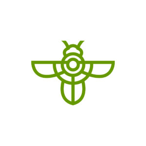Green Bee Logo Honey Bee Logo