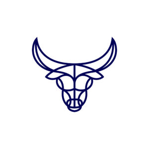 Line Blue Bull Logo Bull Head Logo