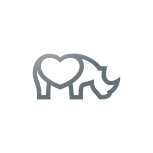 Cute Silver Rhino Logo