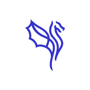 Simple Blue Dragon Logo
