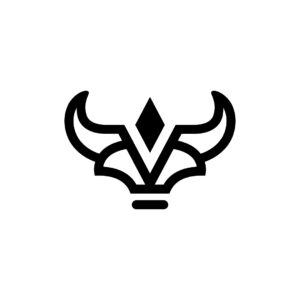 Abstract Black Bull Logo Bull Head Logo