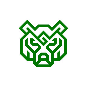 Grizzly Head Logo Green Wild Bear Logo