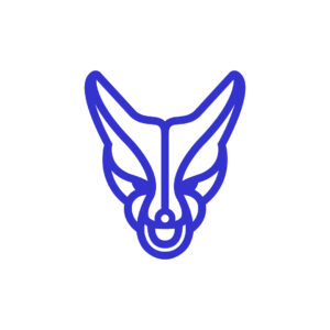 Fox Head Logo Happy Blue Fox Logo