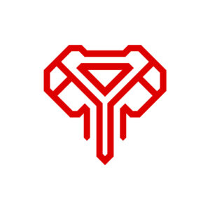 Modern Red Elephant Logo