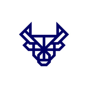 Bull Head Logo Blue Bull Logo